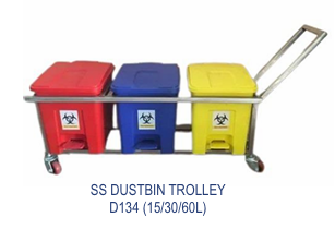 3 SS Dustbin Trolley